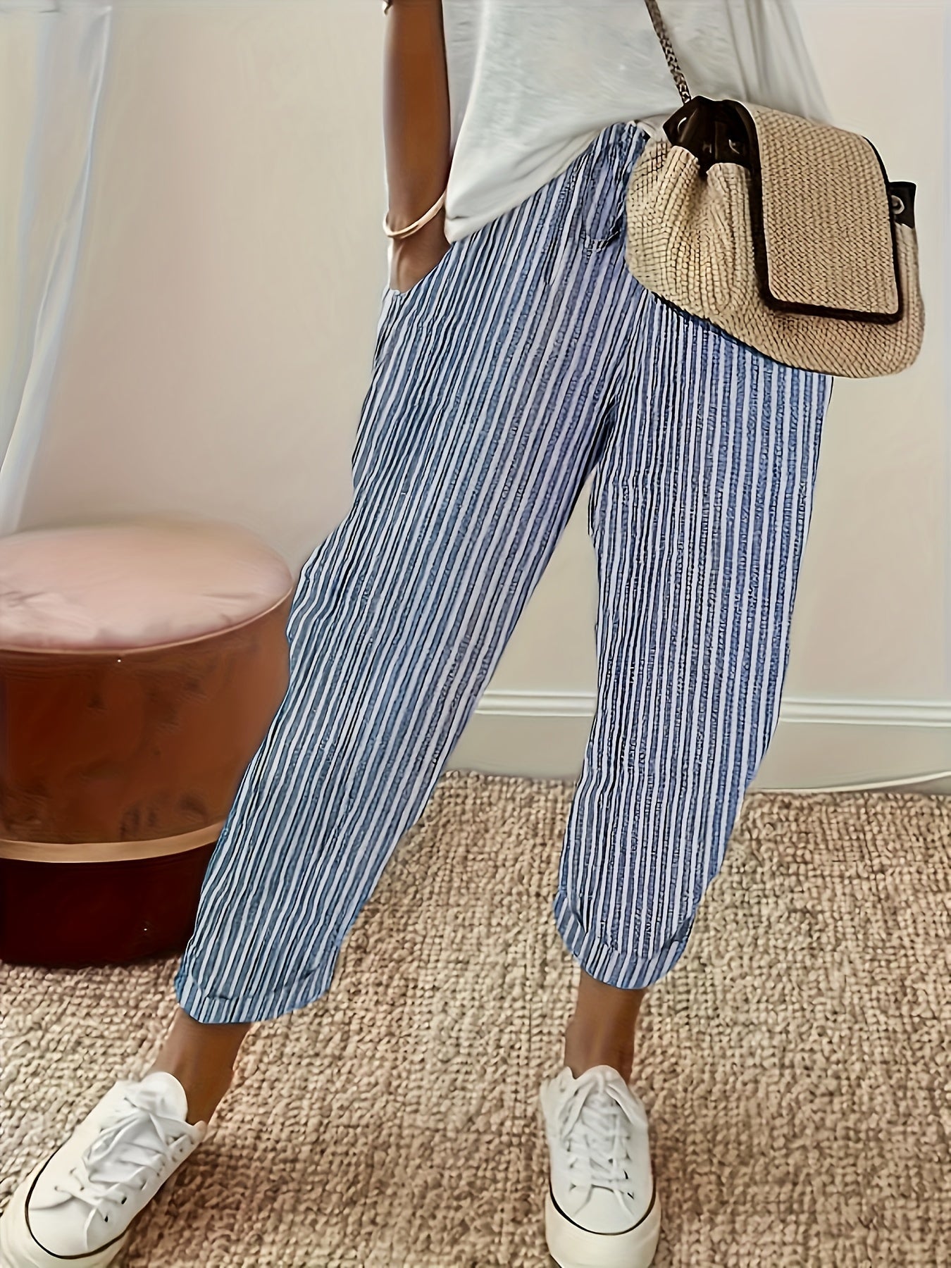 Elena ™ | Pantalon large rayé
