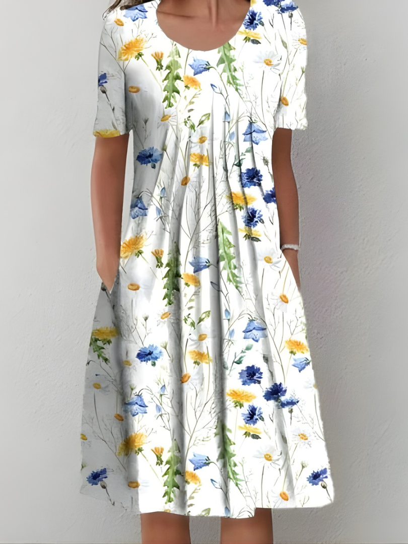 Eleva Robe Plissée Florale