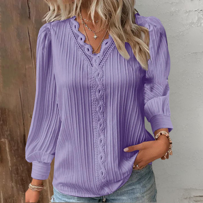 Éliane™ | Blouse Élégante avec Détails en Dentelle