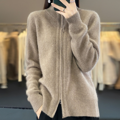 Laurine™ | Cardigan zippé en cachemire 100% laine