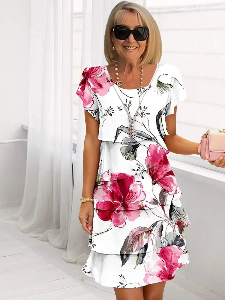 Germaine ™ | Robe Fleurie Plissée à Volants