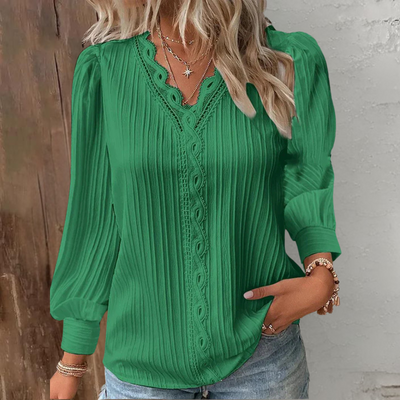 Éliane™ | Blouse Élégante avec Détails en Dentelle