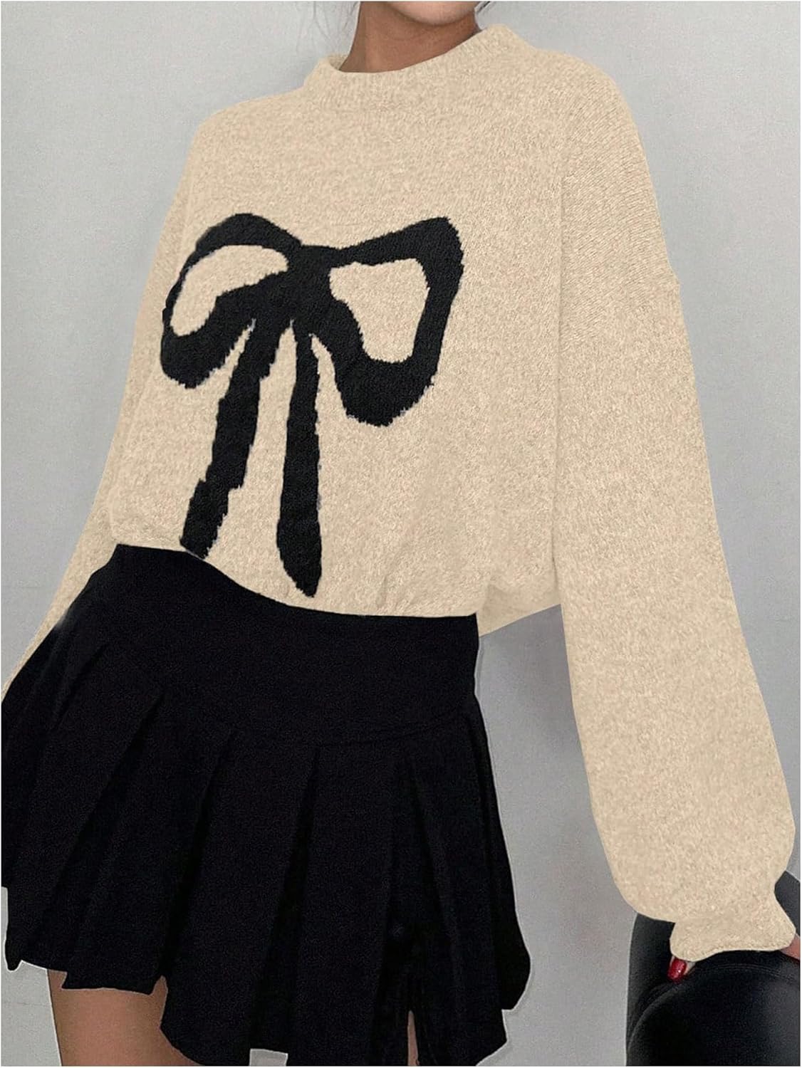 Colette™ | Pull Tricoté Oversize avec Nœud Élégant
