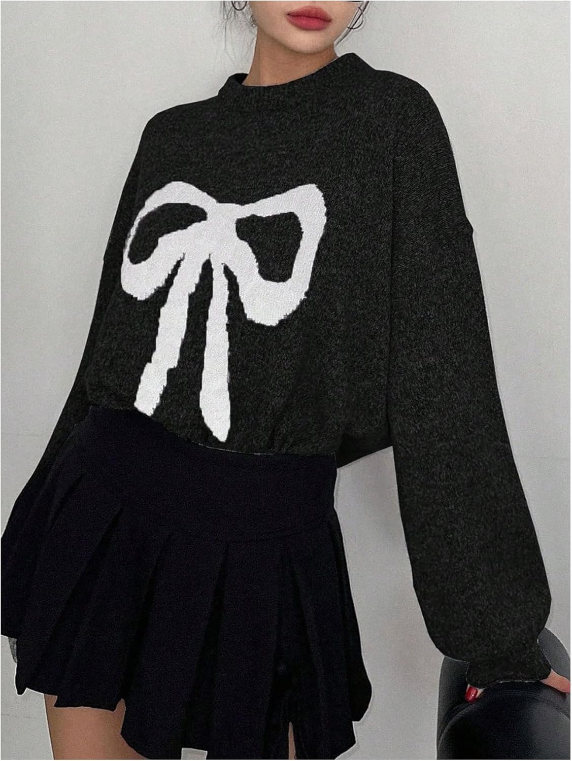 Colette™ | Pull Tricoté Oversize avec Nœud Élégant
