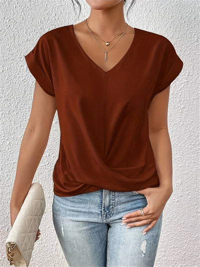 Marianne ™ | T-shirt décontracté avec col en V doux