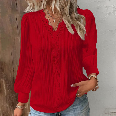 Éliane™ | Blouse Élégante avec Détails en Dentelle