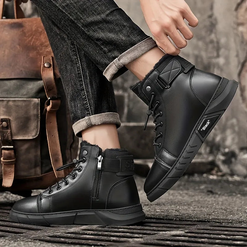 Bottines Chukka Orthopédiques en Cuir Véritable avec Doublure Polaire