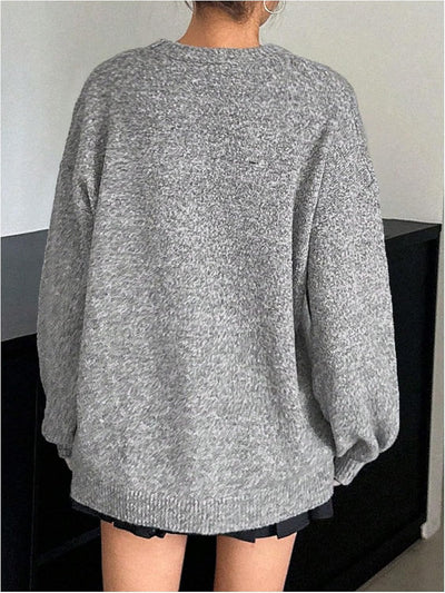 Colette™ | Pull Tricoté Oversize avec Nœud Élégant