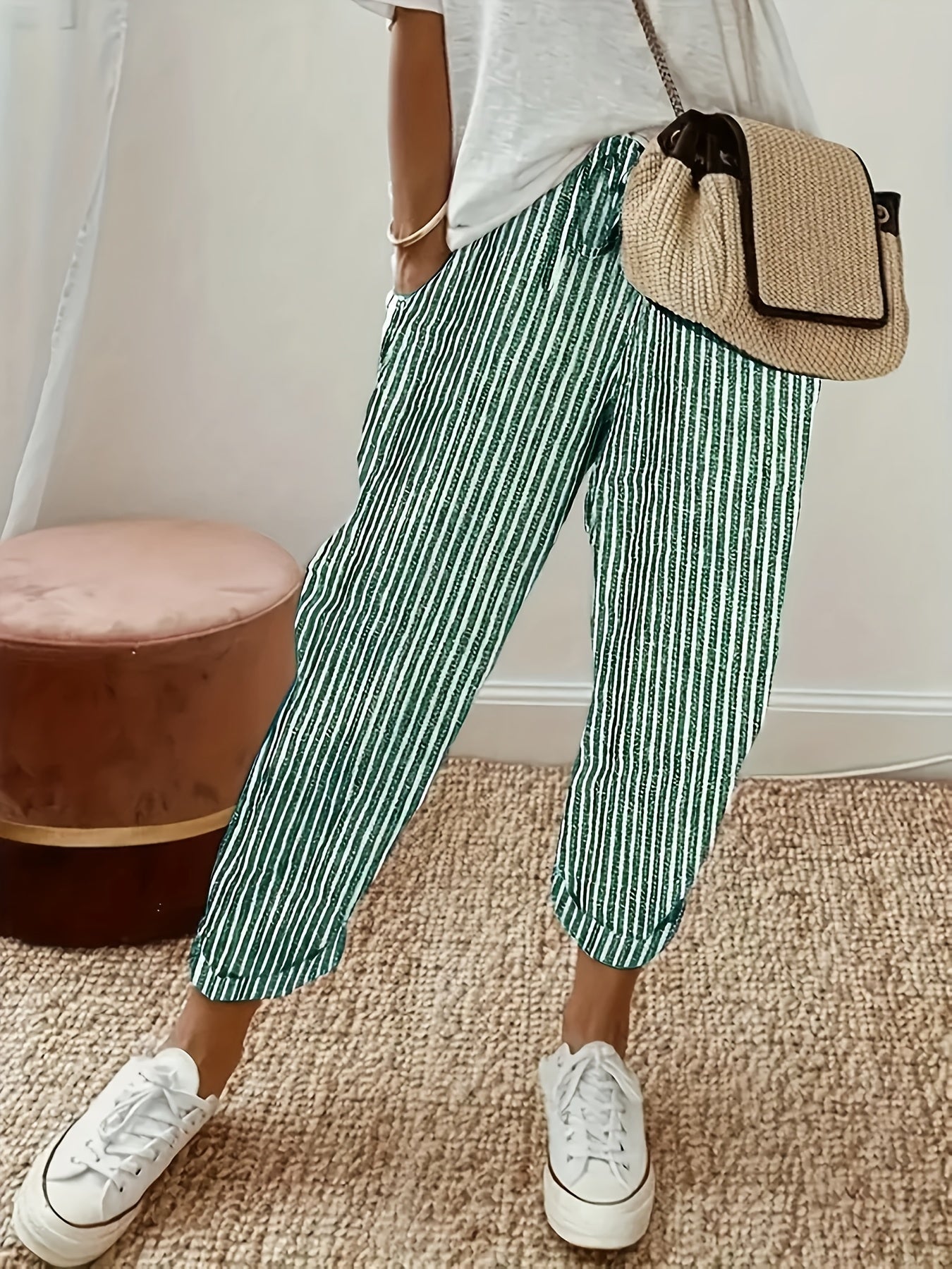 Elena ™ | Pantalon large rayé
