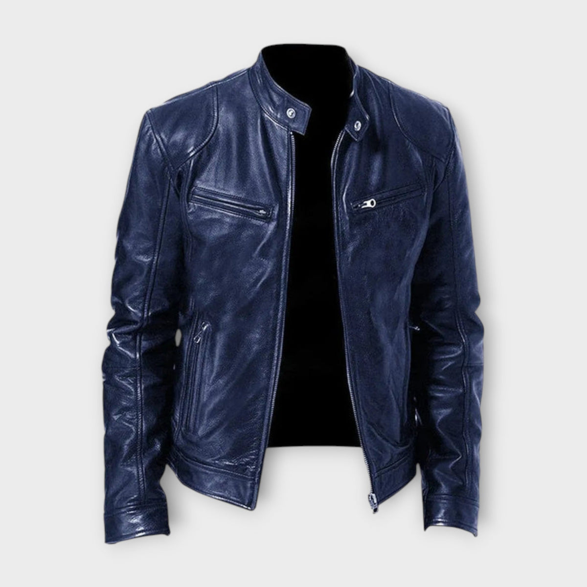 VESTE EN CUIR HAUT DE GAMME ÉLÉGANTE POUR HOMME