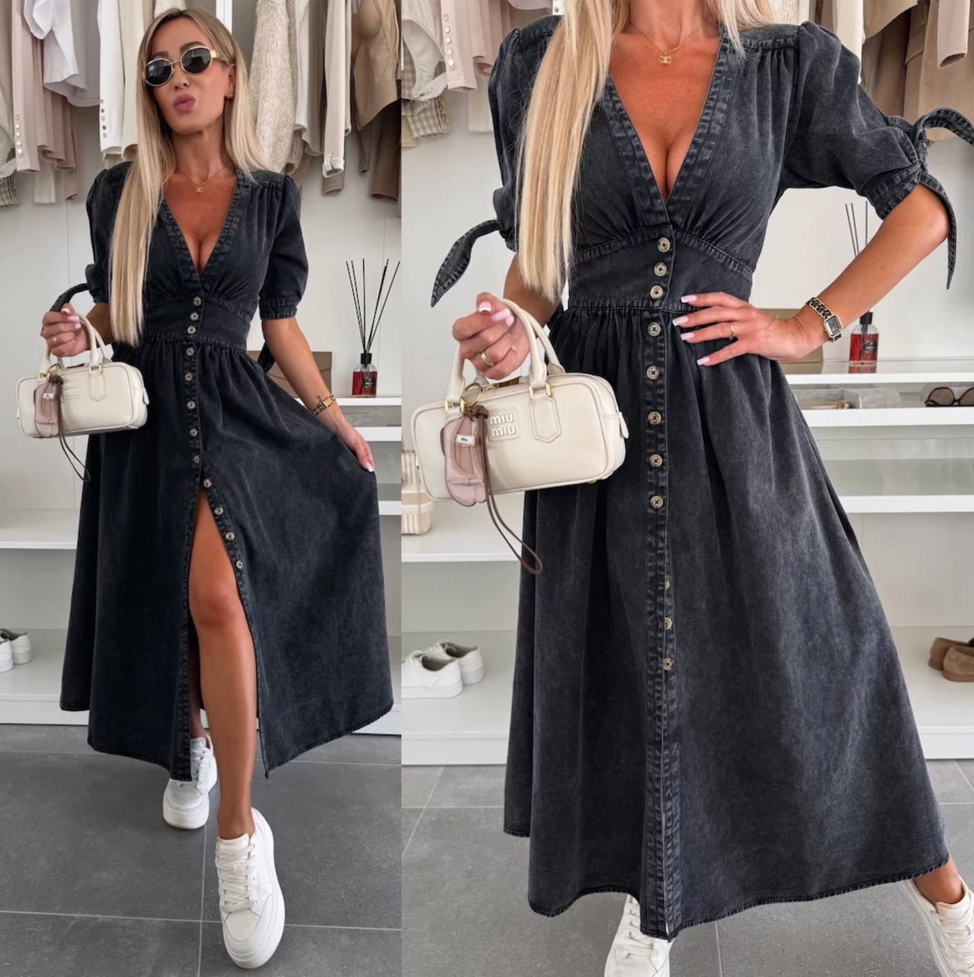 Ivana ™ | Robe en denim éclatante