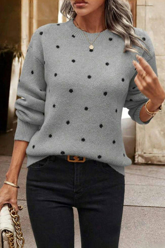 Magali | Pull doux à pois brodés