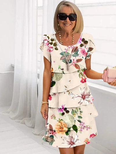 Germaine ™ | Robe Fleurie Plissée à Volants