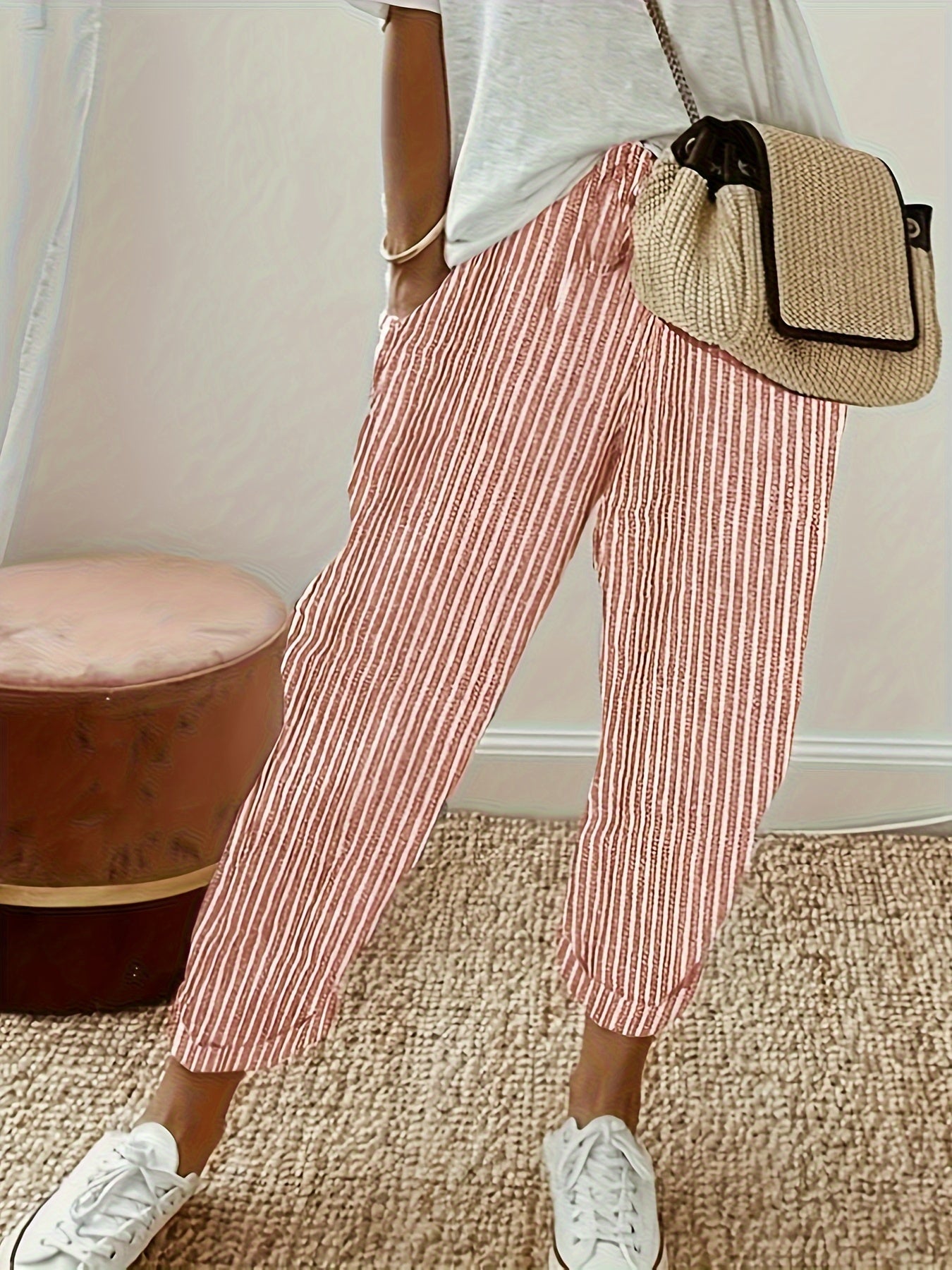Elena ™ | Pantalon large rayé